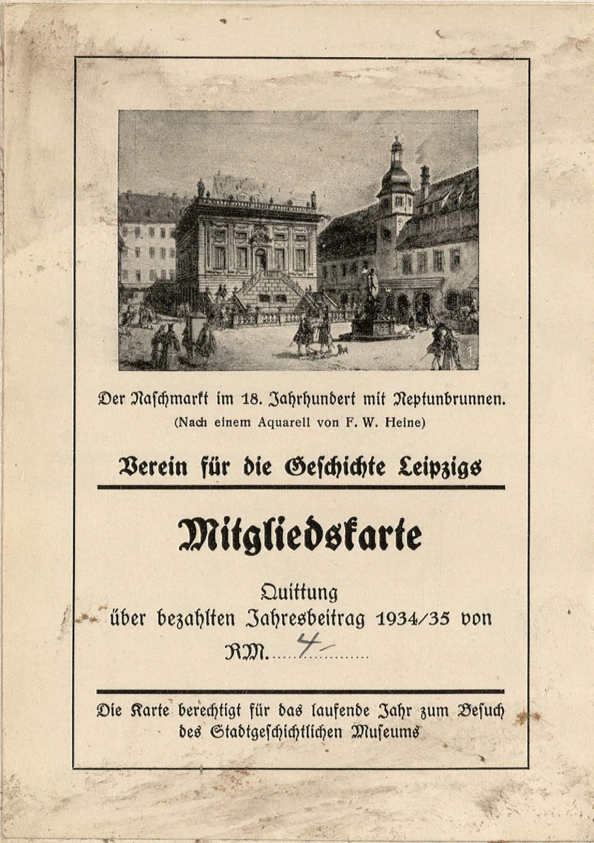 Mitgliedskarte für 1934/35